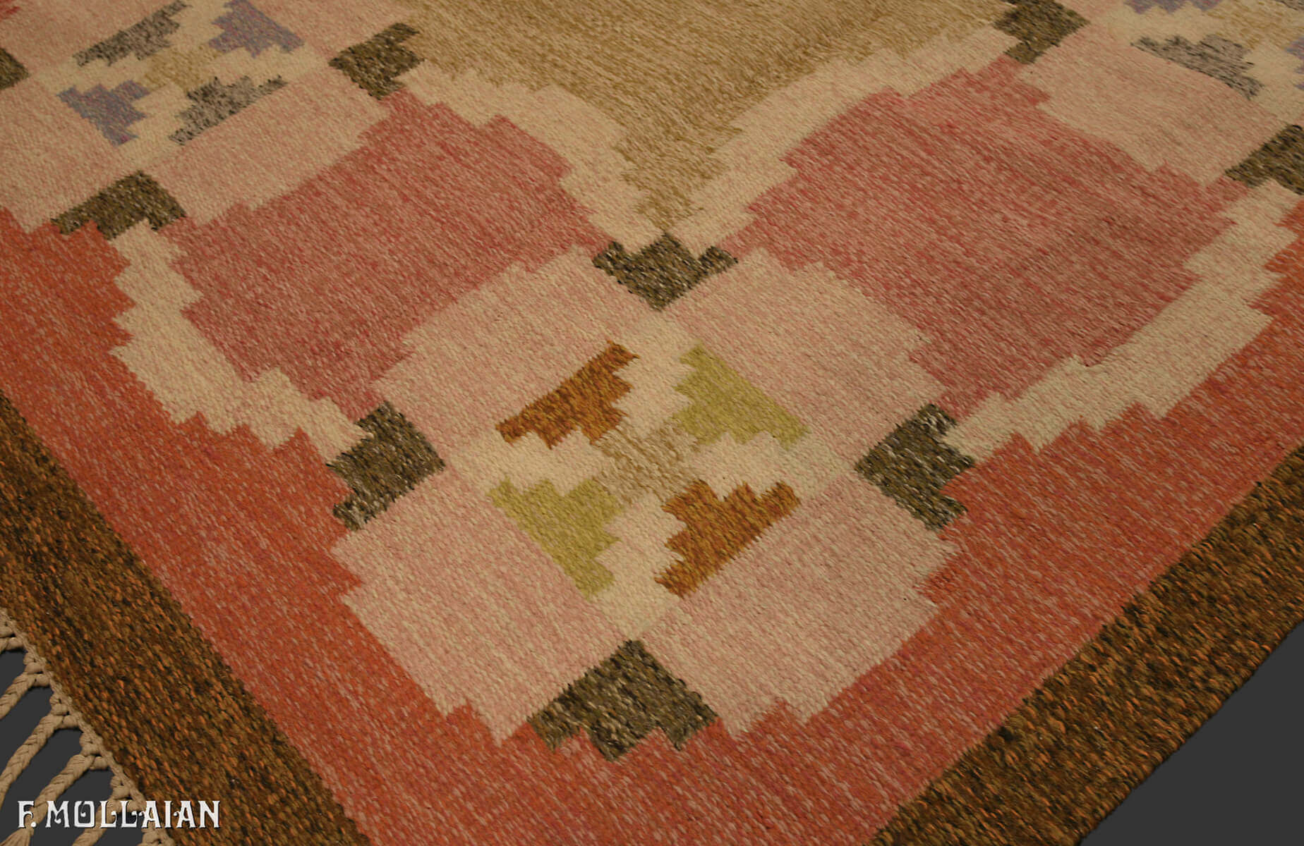 Semi-Antique Swedish Kilim n°:25851845